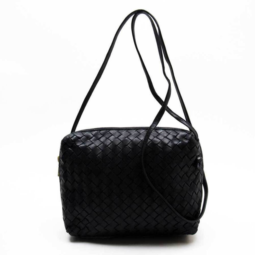 Bottega Veneta crossbody shoulder bag Navy Blue leather intrecciato pattern